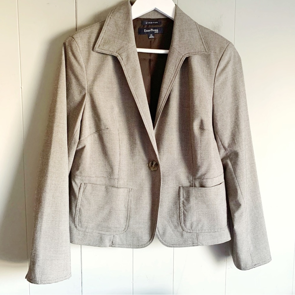 EVAN PICONE Tweed Textured Suit Jacket Blazer 10P